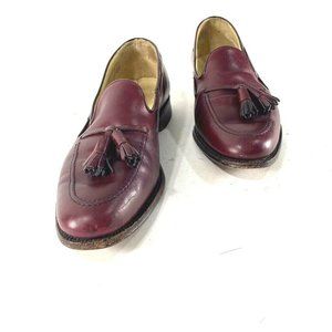 Saxone Mens Falkirk Tassel Dress Loafers Cordovan Burgundy Slip On Shoes 9.5
